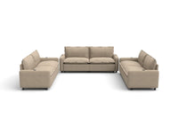 Modular Cero Reclining Sectionals | 6-Piece Khaki Linen Grand Estate U-Shaped Sectionals 6-Seater