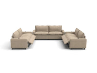 Modular Cero Reclining Sectionals | 6-Piece Khaki Linen Grand Estate U-Shaped Sectionals 6-Seater
