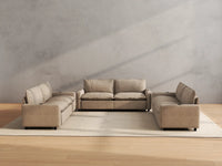 Modular Cero Reclining Sectionals | 6-Piece Khaki Linen Grand Estate U-Shaped Sectionals 6-Seater