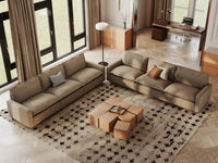 Modular Cero Modular Sectionals | 6-Piece Khaki Linen Grand Estate V-Shaped Sectionals 6-Seater