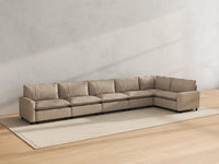 Modular Cero Modular Sectionals | 6-Piece Khaki Linen Home Living L-Shaped Sectionals 6-Seater