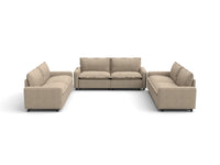 Modular Cero Reclining Sectionals | 6-Piece Khaki Linen Large Space U-Shaped Sectionals 6-Seater