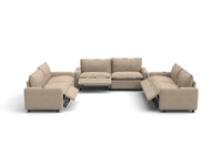 Modular Cero Reclining Sectionals | 6-Piece Khaki Linen Large Space U-Shaped Sectionals 6-Seater