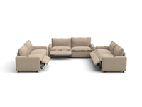 Modular Cero Reclining Sectionals | 6-Piece Khaki Linen Large Space U-Shaped Sectionals 6-Seater