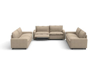 Modular Cero Reclining Sectionals | 6-Piece Khaki Linen Large Space U-Shaped Sectionals 6-Seater