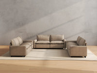 Modular Cero Reclining Sectionals | 6-Piece Khaki Linen Large Space U-Shaped Sectionals 6-Seater