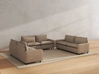 Modular Cero Modular Sectionals | 6-Piece Khaki Linen Large Space U-Shaped Sectionals 6-Seater