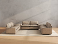 Modular Cero Reclining Sectionals | 6-Piece Khaki Linen Large Space U-Shaped Sectionals 6-Seater