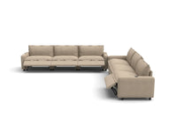 Modular Cero Reclining Sectionals | 6-Piece Khaki Linen Large Space V-Shaped Sectionals 6-Seater