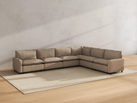 Modular Cero Modular Sectionals | 6-Piece Khaki Linen Large Space V-Shaped Sectionals 6-Seater