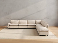 Modular Cero Reclining Sectionals | 7-Piece Beige Linen Grand Estate V-Shaped Sectionals 6-Seater with 1-Ottoman
