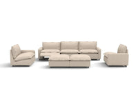 7 Piece Beige Linen Zero Gravity Mode Sofa Sets 5 Seater with 2 Ottomans 2