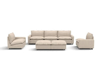 7 Piece Beige Linen Zero Gravity Mode Sofa Sets 5 Seater with 2 Ottomans 3