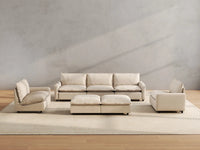 7 Piece Beige Linen Zero Gravity Mode Sofa Sets 5 Seater with 2 Ottomans 4