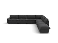 Modular Cero Reclining Sectionals | 7-Piece Grey Linen Grand Estate V-Shaped Sectionals 6-Seater with 1-Ottoman