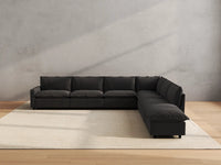 Modular Cero Reclining Sectionals | 7-Piece Grey Linen Grand Estate V-Shaped Sectionals 6-Seater with 1-Ottoman