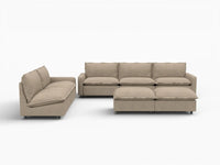 7 Piece Khaki Linen Sit Sleep Play Sofa Sets 5 Seater with 2 Ottomans 2 df45b285 ca32 45e3 b1e1 3b5c9331b61c