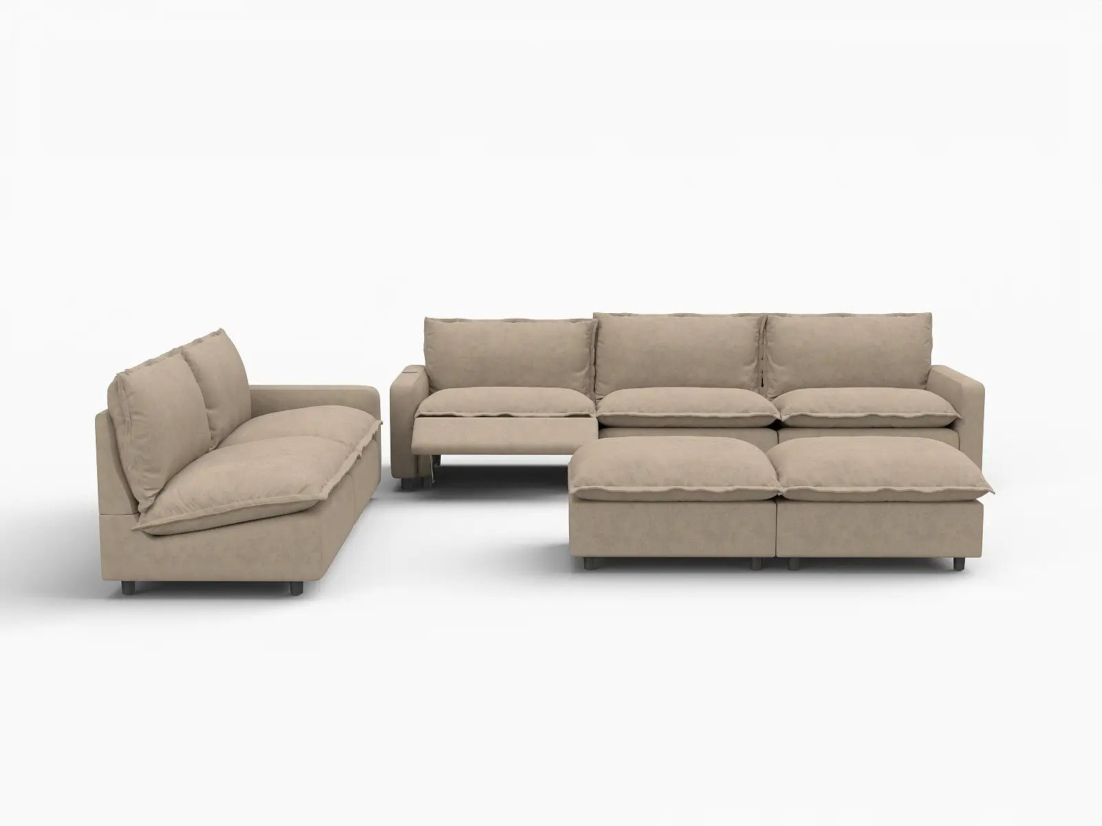 7 Piece Khaki Linen Sit Sleep Play Sofa Sets 5 Seater with 2 Ottomans 3 adabfea5 f1a3 4828 b42e e13e5ad069e9