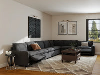Modular Cero Reclining Sectionals | 7-Piece Grey Linen Grand Estate V-Shaped Sectionals 7-Seater