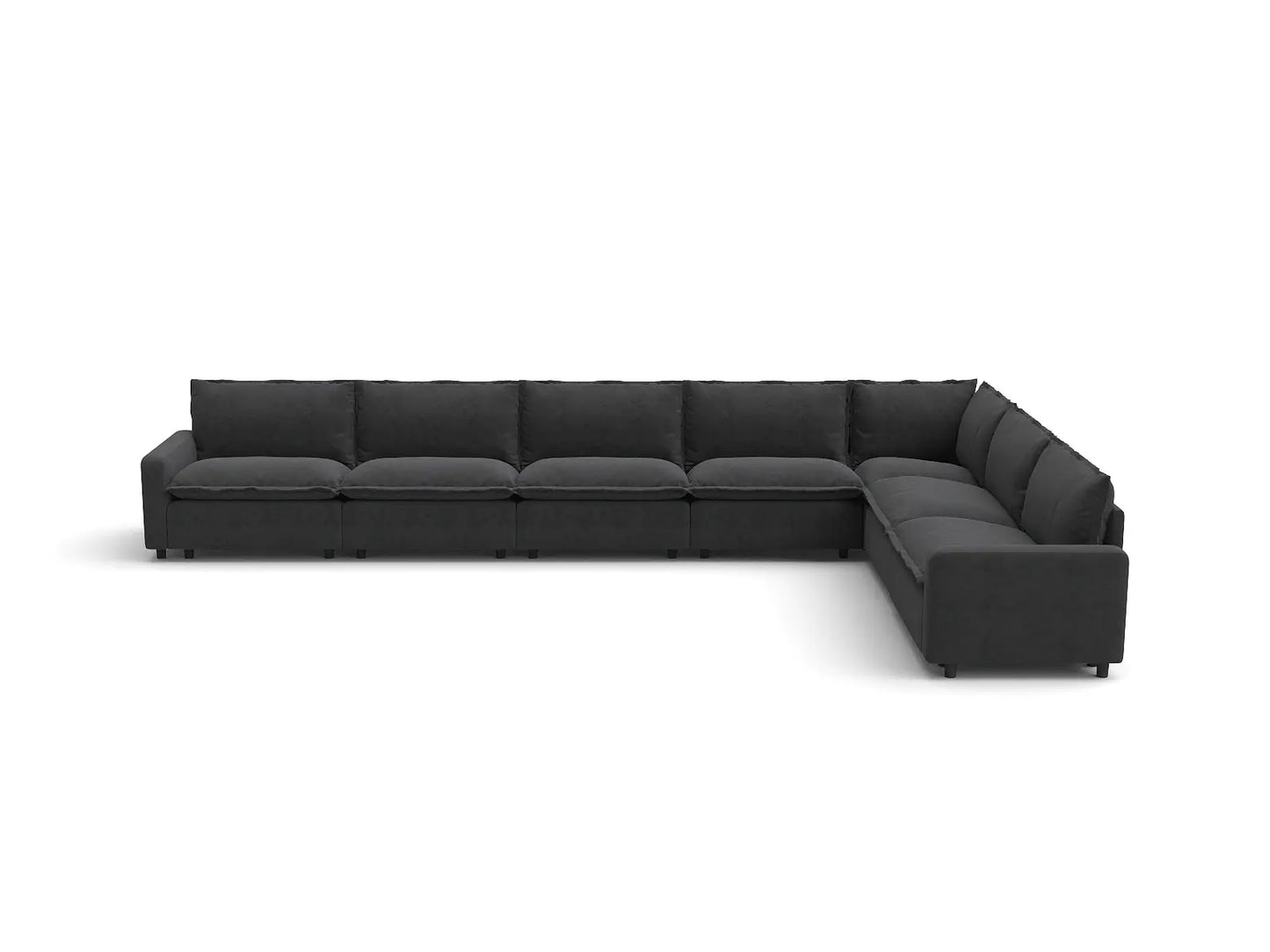Modular Cero Modular Sectionals | 7-Piece Grey Linen Grand Estate V-Shaped Sectionals 7-Seater