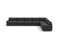 Modular Cero Reclining Sectionals | 7-Piece Grey Linen Grand Estate V-Shaped Sectionals 7-Seater