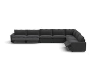 Modular Cero Reclining Sectionals | 7-Piece Grey Linen Grand Estate V-Shaped Sectionals 7-Seater
