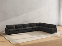 Modular Cero Modular Sectionals | 7-Piece Grey Linen Grand Estate V-Shaped Sectionals 7-Seater