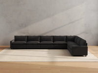 Modular Cero Reclining Sectionals | 7-Piece Grey Linen Grand Estate V-Shaped Sectionals 7-Seater