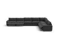 Modular Cero Reclining Sectionals | 7-Piece Grey Linen Large Space V-Shaped Sectionals 7-Seater