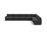 Modular Cero Recliner Sectional Couch | 7-Piece Grey Linen Large Space V-Shaped Sectionals 7-Seater