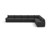 Modular Cero Reclining Sectionals | 7-Piece Grey Linen Large Space V-Shaped Sectionals 7-Seater