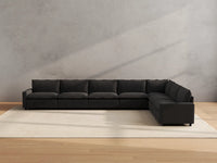 Modular Cero Recliner Sectional Couch | 7-Piece Grey Linen Large Space V-Shaped Sectionals 7-Seater