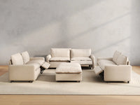 8 Piece Beige Linen Sit Sleep Play Sofa Sets 6 Seater with 2 Ottomans 4