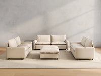 8 Piece Beige Linen Sit Sleep Play Sofa Sets 6 Seater with 2 Ottomans 5