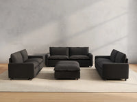 8 Piece Grey Linen Stretch Out Fully Sofa Sets 6 Seater with 2 Ottomans 5