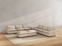 Modular Cero Modular Sectionals | 8-Piece Beige Linen Open Plan Sofa Sets 6-Seater with 2-Ottomans