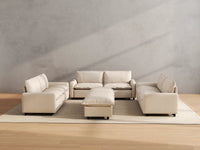 Modular Cero Reclining Sectionals | 8-Piece Beige Linen Open Plan Sofa Sets 6-Seater with 2-Ottomans