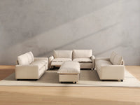 Modular Cero Reclining Sectionals | 8-Piece Beige Linen Open Plan Sofa Sets 6-Seater with 2-Ottomans