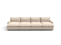 Modular Cero Modular Sectionals | 8-Piece Beige Linen Open Space Pit Sectionals 4-Seater with 4-Ottomans