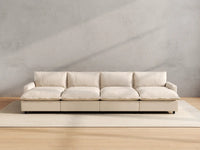 Modular Cero Modular Sectionals | 8-Piece Beige Linen Open Space Pit Sectionals 4-Seater with 4-Ottomans