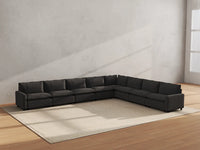 Modular Cero Modular Sectionals | 8-Piece Grey Linen Grand Estate V-Shaped Sectionals 8-Seater