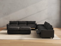Modular Cero Recliner and Sofa Set | 8-Piece Grey Linen Open Space Sofa Sets 6-Seater with 2-Ottomans