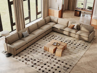 Modular Cero Modular Sectionals | 8-Piece Khaki Linen Grand Estate V-Shaped Sectionals 8-Seater