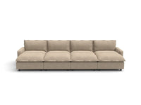 Modular Cero Modular Sectionals | 8-Piece Khaki Linen Open Space Pit Sectionals 4-Seater with 4-Ottomans
