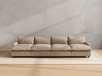 Modular Cero Modular Sectionals | 8-Piece Khaki Linen Open Space Pit Sectionals 4-Seater with 4-Ottomans