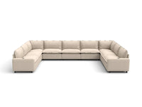 Modular Cero Reclining Sectionals | 9-Piece Beige Linen Grand Estate U-Shaped Sectionals 9-Seater