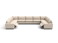 Modular Cero Reclining Sectionals | 9-Piece Beige Linen Grand Estate U-Shaped Sectionals 9-Seater