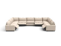 Modular Cero Reclining Sectionals | 9-Piece Beige Linen Grand Estate U-Shaped Sectionals 9-Seater