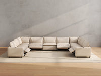 Modular Cero Reclining Sectionals | 9-Piece Beige Linen Grand Estate U-Shaped Sectionals 9-Seater