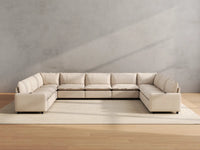 Modular Cero Reclining Sectionals | 9-Piece Beige Linen Grand Estate U-Shaped Sectionals 9-Seater